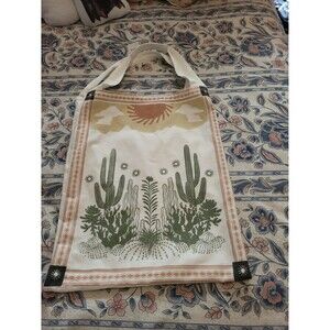 World Market Tote Bag Cactus Desert Sun Print